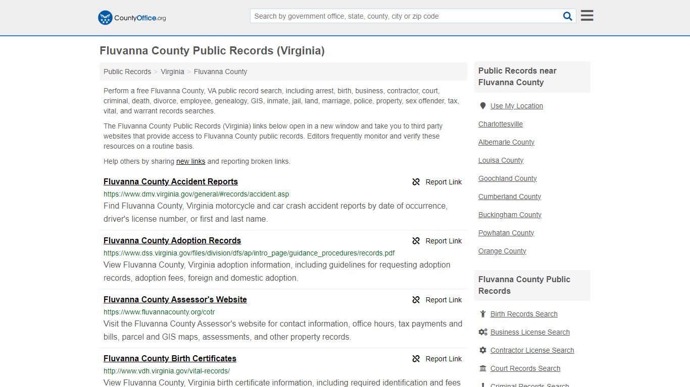 Public Records - Fluvanna County, VA (Business, Criminal, GIS, Property ...